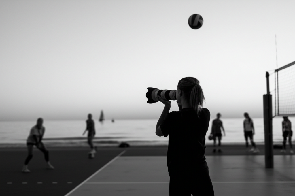 Belin photographing volleyball